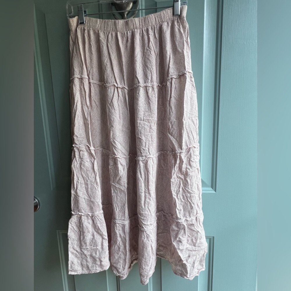 Tan and white boho Japna XL Maxi‎ Skirt